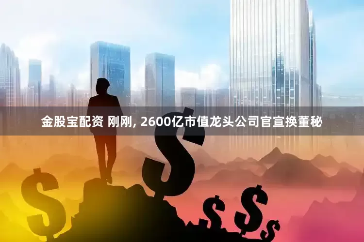 金股宝配资 刚刚, 2600亿市值龙头公司官宣换董秘